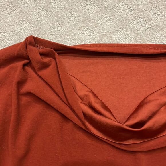 cowl neck orange sweater   - Picture 2 of 2